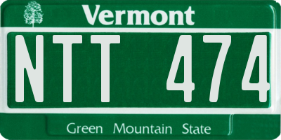 VT license plate NTT474