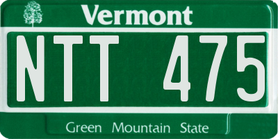 VT license plate NTT475
