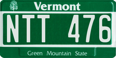 VT license plate NTT476