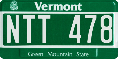 VT license plate NTT478
