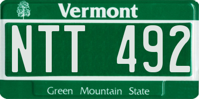 VT license plate NTT492