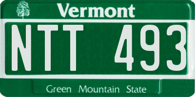 VT license plate NTT493