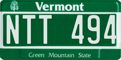 VT license plate NTT494