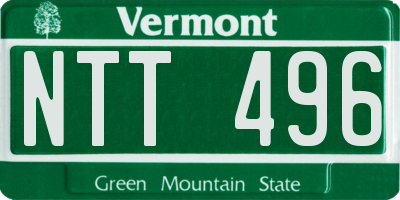 VT license plate NTT496