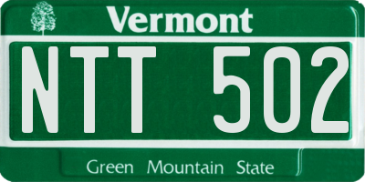 VT license plate NTT502