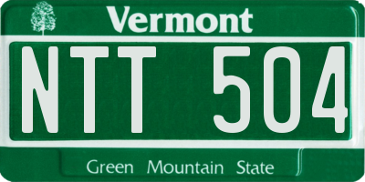 VT license plate NTT504