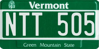 VT license plate NTT505