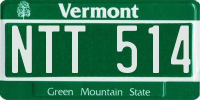VT license plate NTT514