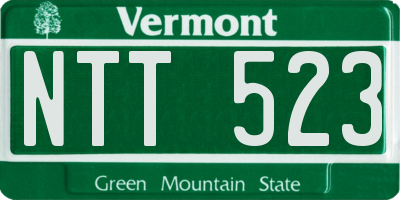 VT license plate NTT523