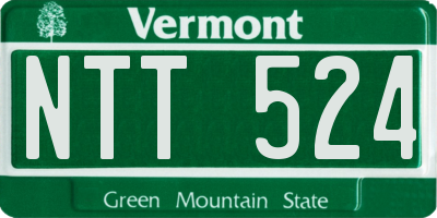 VT license plate NTT524