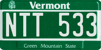VT license plate NTT533