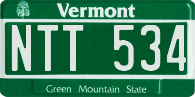 VT license plate NTT534