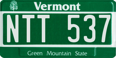 VT license plate NTT537