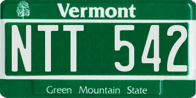 VT license plate NTT542