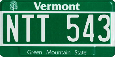 VT license plate NTT543