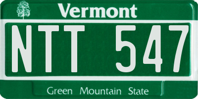 VT license plate NTT547