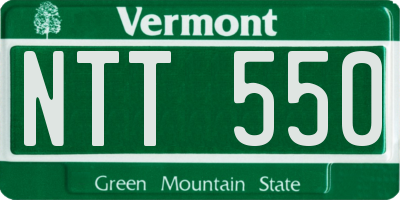 VT license plate NTT550