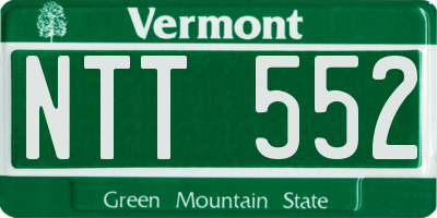 VT license plate NTT552