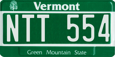 VT license plate NTT554