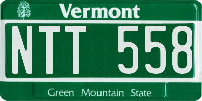 VT license plate NTT558