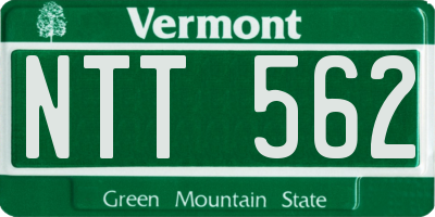 VT license plate NTT562