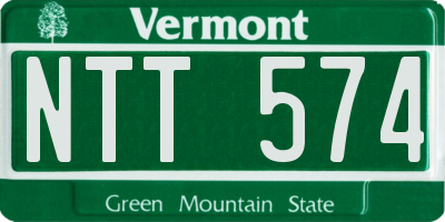 VT license plate NTT574