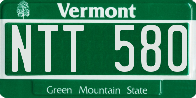 VT license plate NTT580