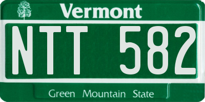 VT license plate NTT582