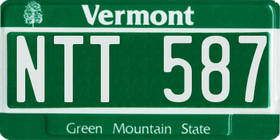 VT license plate NTT587