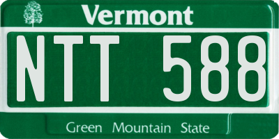 VT license plate NTT588
