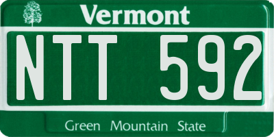 VT license plate NTT592