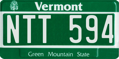 VT license plate NTT594