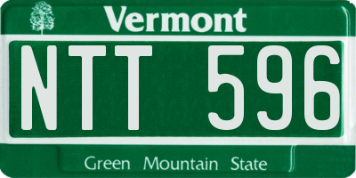 VT license plate NTT596