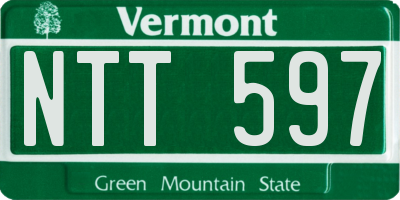 VT license plate NTT597