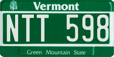 VT license plate NTT598