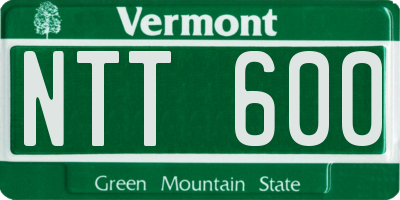 VT license plate NTT600