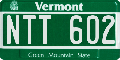 VT license plate NTT602