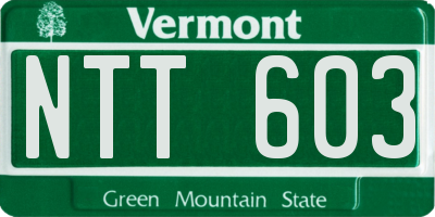 VT license plate NTT603