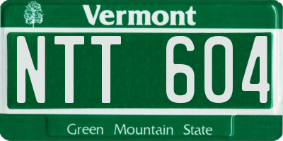 VT license plate NTT604