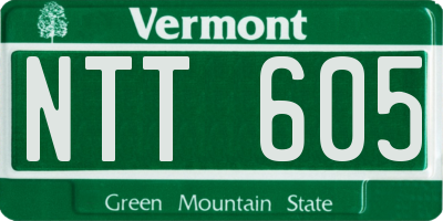 VT license plate NTT605