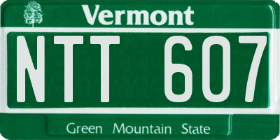 VT license plate NTT607