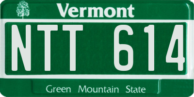 VT license plate NTT614