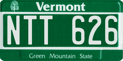 VT license plate NTT626