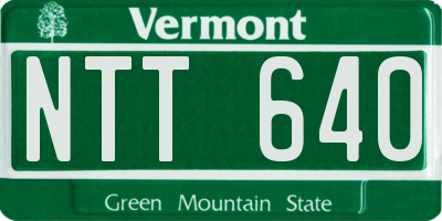 VT license plate NTT640