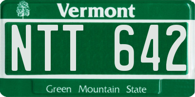 VT license plate NTT642