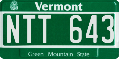 VT license plate NTT643
