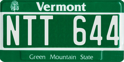 VT license plate NTT644