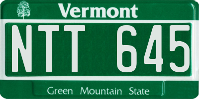 VT license plate NTT645