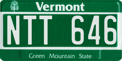 VT license plate NTT646