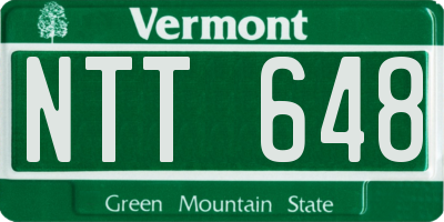 VT license plate NTT648